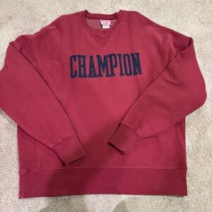 Champion Men's Maroon Crewneck Sweater